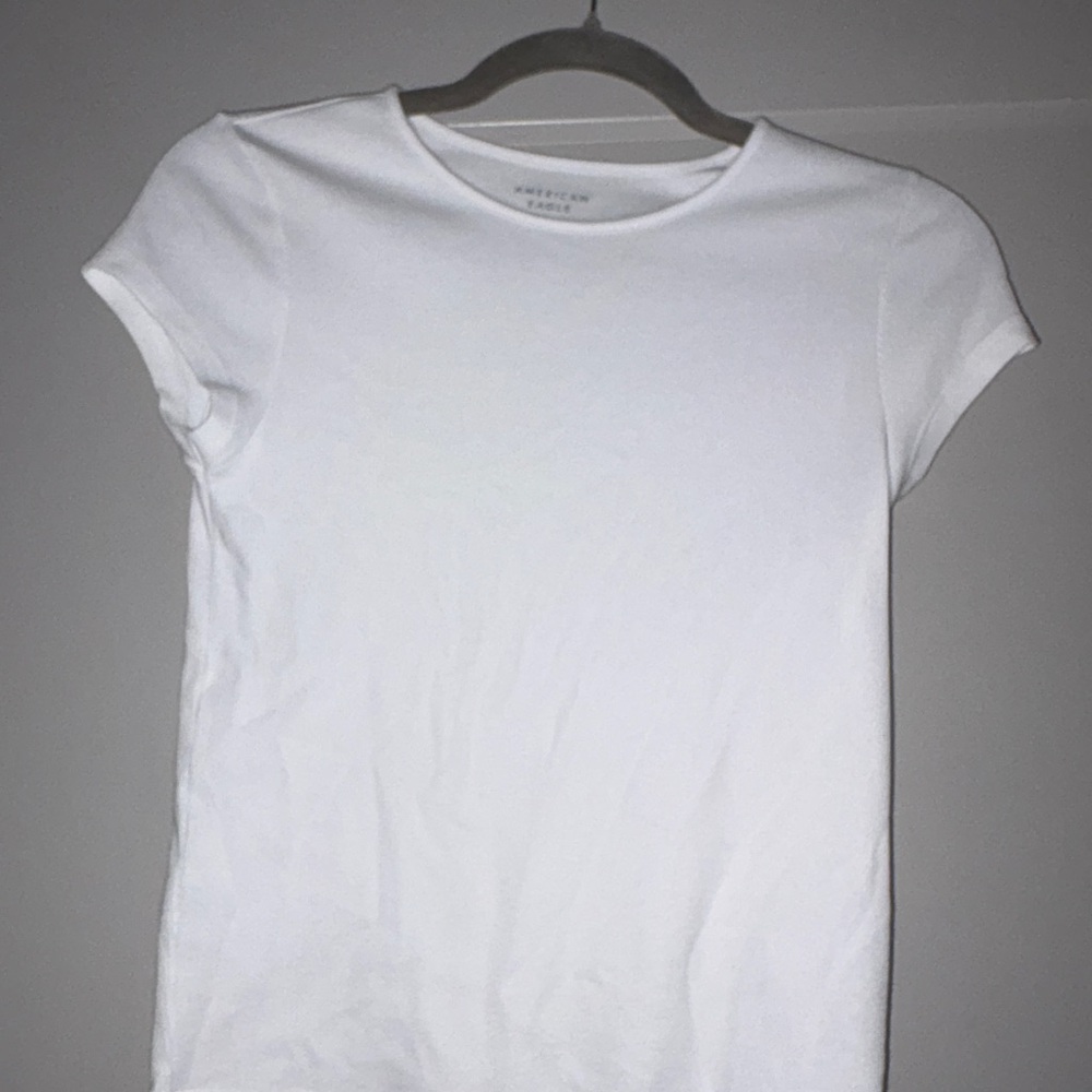 American Eagle Outfitters White Ribbed Tee